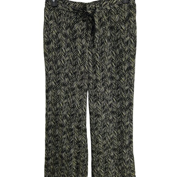 Coldwater Creek Womens Natural Fit Drawstring Pants Size M Multicolor Chevron - Picture 1 of 10